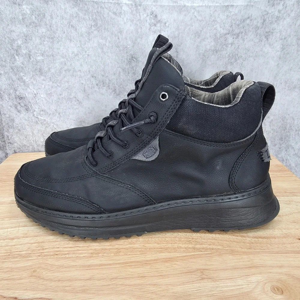 Hey Dude Tahoe Ankle Boots Mens 11 Black Classic Waterproof Sneakers 42059-001